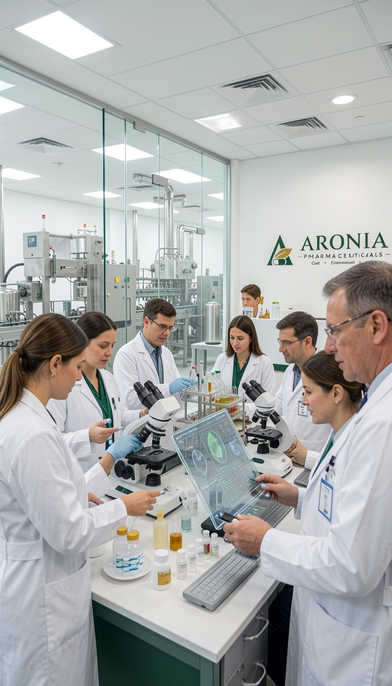 Laboratory technician reviewing formulation records